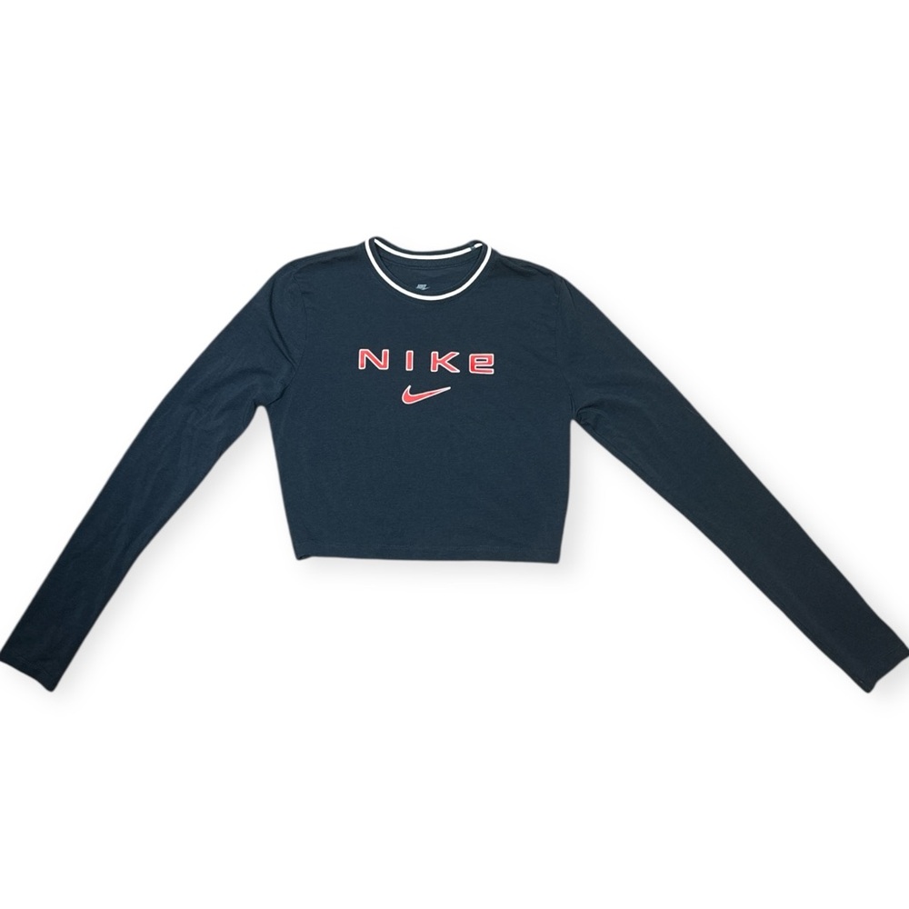 Nike Cropped Chill Retro Long Sleeve in Navy